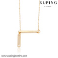 43893 Wholesale high quality simple design western style bar bone pendant horizontal stick chain gold necklace